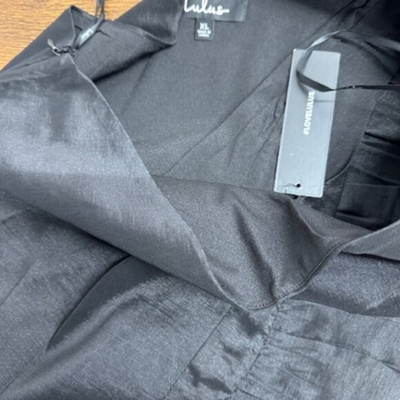 NWT Lulus Chic State Of Mind Black Ruffled One-Shoulder Mini Dress​ - Picture 6 of 7